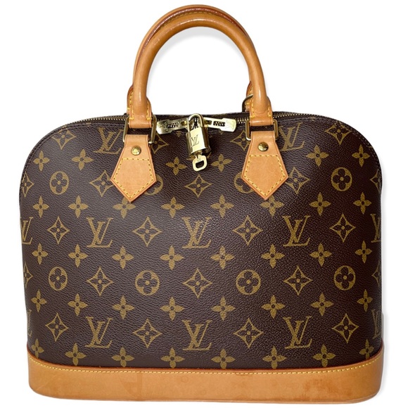 LOUIS VUITTON Monogram Alma Satchel Vintage LV Two Way Handbag Lock & 1 Key - Picture 12 of 16